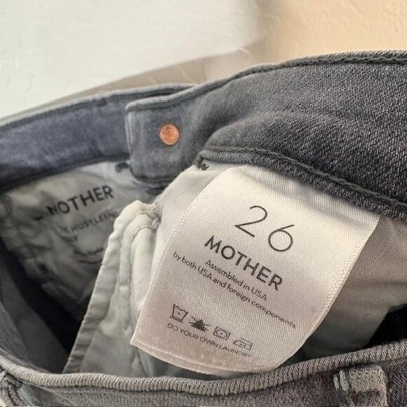 Mother The Hustler Ankle Fray Jeans Womens 26 Daytona Nights Raw Hem High Rise - Picture 8 of 12